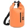 15L Roll Top PVC Dry Bag with Zipper Pocket - Orange