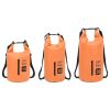 20L Roll Top PVC Dry Bag with Zipper Pocket - Orange