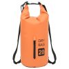 20L Roll Top PVC Dry Bag with Zipper Pocket - Orange
