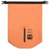 15L Roll Top PVC Dry Bag with Zipper Pocket - Orange