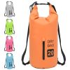 20L Roll Top PVC Dry Bag with Zipper Pocket - Orange