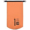 20L Roll Top PVC Dry Bag with Zipper Pocket - Orange