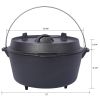 8-Quart Pre-Seasoned Cast Iron Dutch Oven /w Skillet Lid