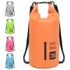 30L Roll Top PVC Dry Bag with Zipper Pocket - Orange