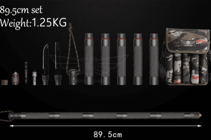 Outdoor Defense Tactical Stick Alpenstock Hiking Camping Equipment Multifunctional Walking Stick (Option: 5tubes 89.5 cm)