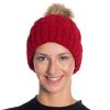 Winter Knitted Slouch Beanie Hat with Pom Pom for Women Winter Slouchy Hat Beanie